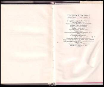Virginia Woolf: Paní Dallowayová