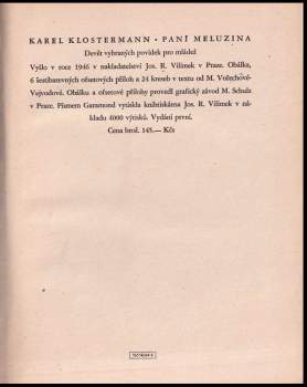 Karel Klostermann: Paní Meluzina