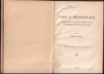 Josef Soukal: Páni z Pernštejna