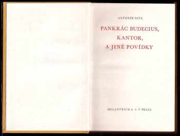 Antonín Sova: Pankrác Budecius, kantor, a jiné povídky