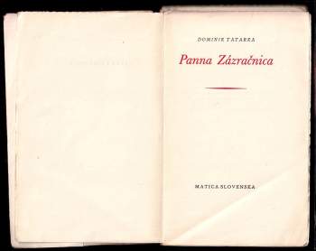 Dominik Tatarka: Panna Zázračnica