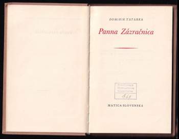 Dominik Tatarka: Panna Zázračnica