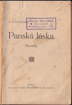 František Josef Čečetka: Panská láska
