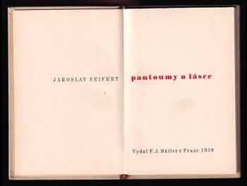 Jaroslav Seifert: Pantoumy o lásce