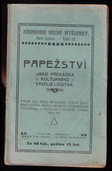 Papežství jako překážka kulturního vývoje lidstva