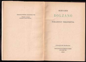 Bernard Bolzano: Paradoxy nekonečna