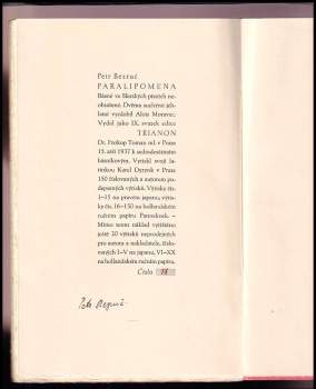 Petr Bezruč: Paralipomena