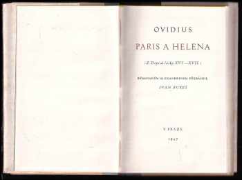 Ovidius: Paris a Helena - Z Dopisů lásky XVI-XVII.
