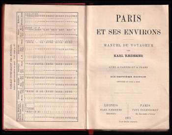 Karl Baedeker: Paris et ses Environs - Manuel du Voyageur