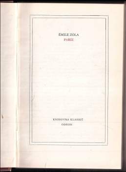 Émile Zola: Paříž