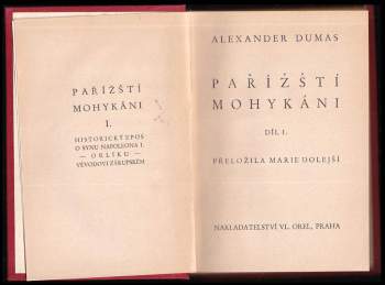 Alexandre Dumas: Pařížští Mohykáni