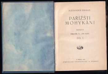 Alexandre Dumas: Pařížští Mohykáni