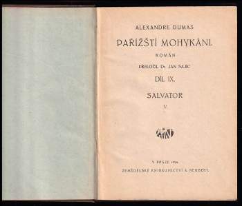 Alexandre Dumas: Pařížští Mohykáni
