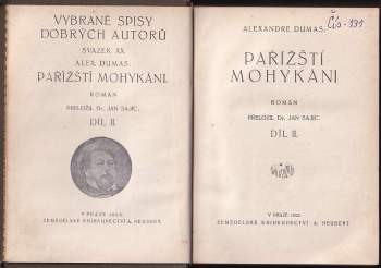 Alexandre Dumas: Pařížští Mohykáni