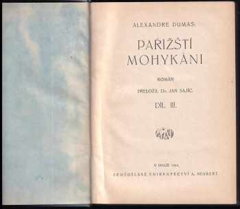 Alexandre Dumas: Pařížští Mohykáni