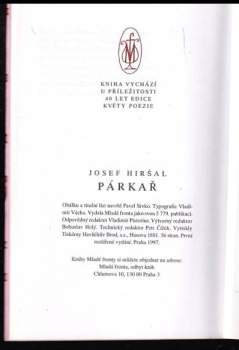 Josef Hiršal: Párkař