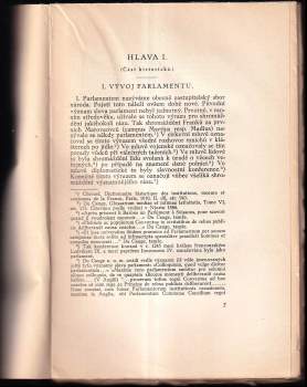Bohumil Baxa: Parlament a parlamentarism