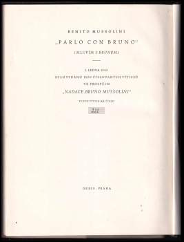 Benito Mussolini: Parlo con Bruno