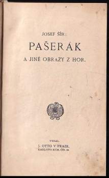 Josef Šír: Pašerák a jiné obrazy z hor