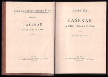 Josef Šír: Pašerák a jiné obrazy z hor
