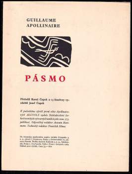 Guillaume Apollinaire: Pásmo