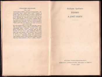 Guillaume Apollinaire: Pásmo a jiné verše