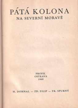 Miloň Dohnal: Pátá kolona na severní Moravě