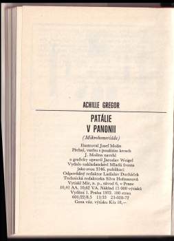 Achille Gregor: Patálie v Panonii