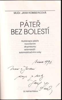 Jana Kombercová: Páteř bez bolestí