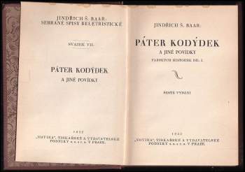 Jindřich Šimon Baar: Páter Kodýdek a jiné povídky