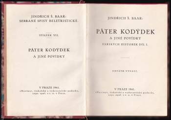 Jindřich Šimon Baar: Páter Kodýdek a jiné povídky