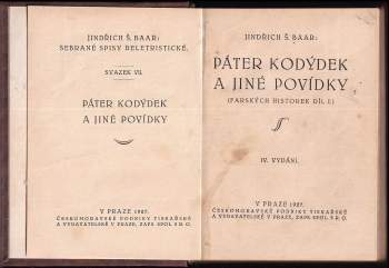 Jindřich Šimon Baar: Páter Kodýtek a jiné povídky