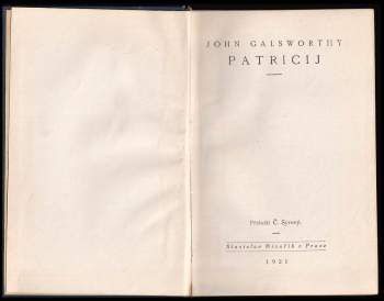 John Galsworthy: Patricij