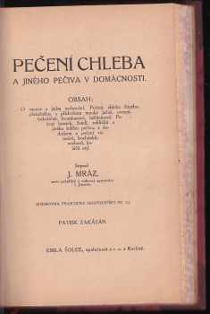 J Mráz: Pečení chleba a jiného pečiva v domácnosti