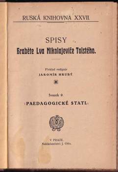 Lev Nikolajevič Tolstoj: Pedagogické stati