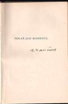 Vladislav Vančura: Pekař Jan Marhoul