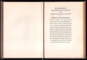 Vladislav Vančura: Pekař Jan Marhoul