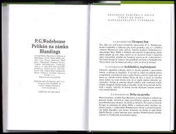 P. G Wodehouse: Pelikán na zámku Blandings