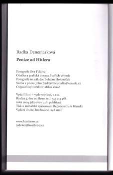 Radka Denemarková: Peníze od Hitlera