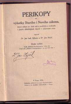 Perikopy, čili, Výňatky Starého i Nového zákona, které církev sv. čísti velí o nedělích a svátcích i jiných důležitějších dnech v církevním roce