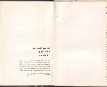 Bohumil Hrabal: Perlička na dně