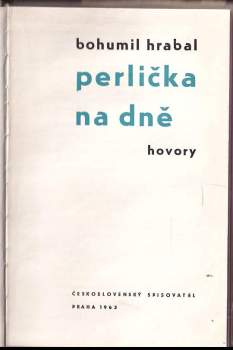 Bohumil Hrabal: Perlička na dně