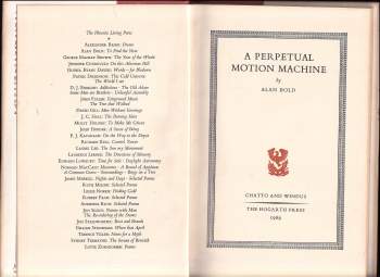 Alan Bold: Perpetual Motion Machine