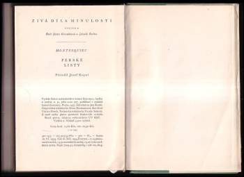 Charles-Louis de Secondat Montesquieu: Perské listy