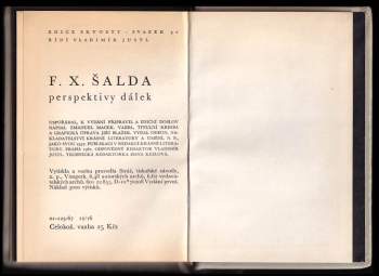 F. X Šalda: Perspektivy dálek