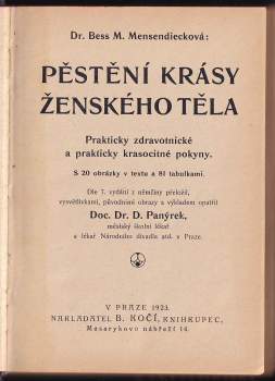 Bess M Mensendieck: Pěstění krásy ženského těla