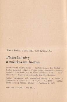 Tomáš Dohnal: Pěstování révy a zužitkování hroznů