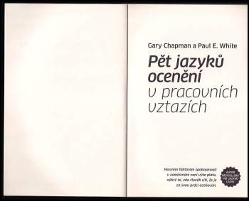 Gary D Chapman: Pět jazyků ocenění v pracovních vztazích
