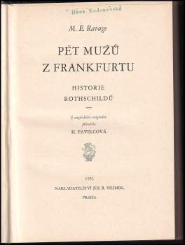 M. E Ravage: Pět mužů z Frankfurtu
