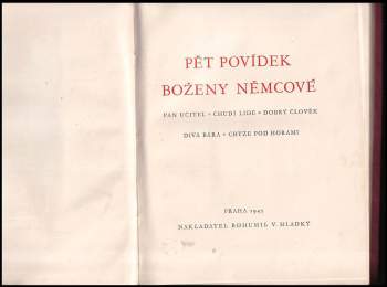 Božena Němcová: Pět povídek Boženy Němcové
